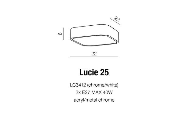 Потолочный светильник AZzardo LUCIE 25 AZ1308 (LC3412-CH-WH)