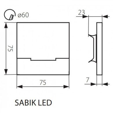 Світильник сходинковий SABIK LED AC-WW KANLUX 23802