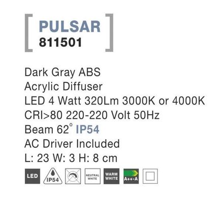 Вуличний світильник PULSAR Nova Luce 811501