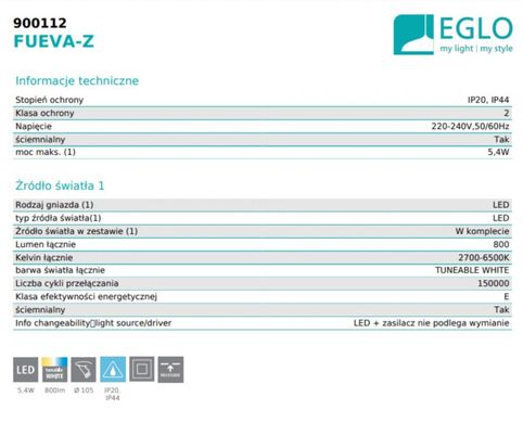 Точечный светильник FUEVA-Z Eglo 900112