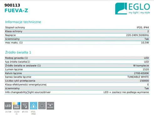 Точечный светильник FUEVA-Z Eglo 900113