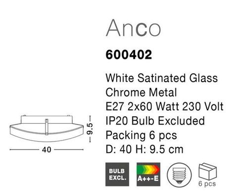 Потолочный светильник Anco Nova Luce 600402