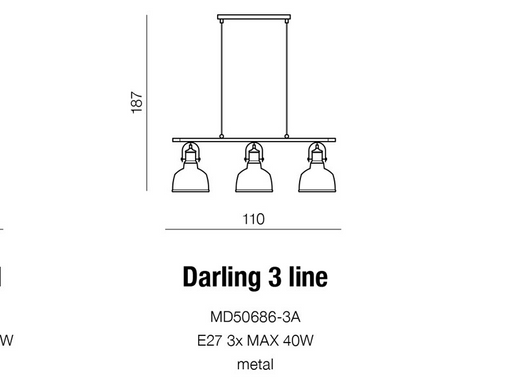 Люстра AZzardo DARLING GLASS LINE 3 AZ2145 (MD71940-3A )
