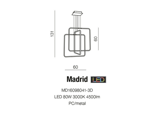 Люстра AZzardo MADRID AZ2468 (MD16098041-3D )